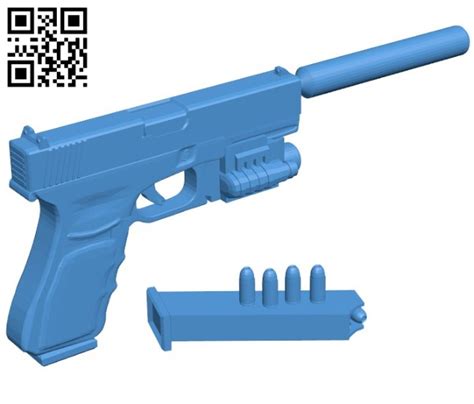 Glock 18 Gun B006293 Download Free Stl Files 3d Model For 3d Printer