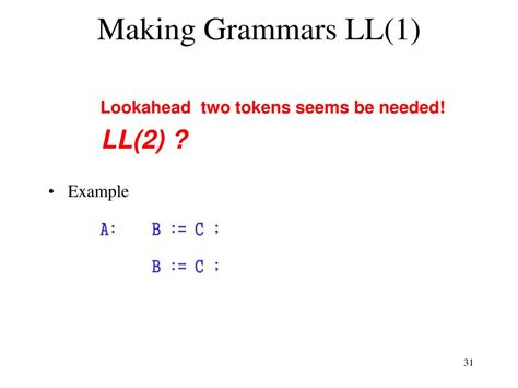 Ppt Chapter 5 Ll 1 Grammars And Parsers Powerpoint Presentation