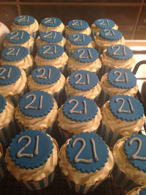 It's important to us that the birthday's of your loved ones are celebrated with cakes they'll love. "21" fondant cupcake toppers for a lucky boys 21st birthday party | 21st birthday boy, 21st cake ...