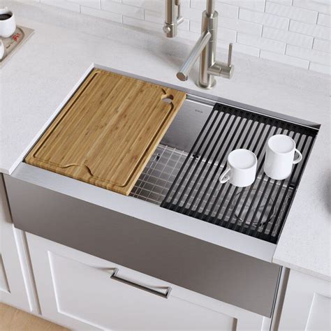 Check spelling or type a new query. Kore™ Workstation 36" L x 20" W Farmhouse Kitchen Sink ...