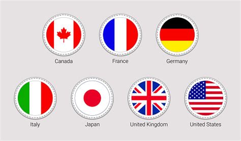 Over 964,634 country flags pictures to choose from, with no signup needed. The Group Of Seven Flags Stickers Round Icons G7 Flag With ...