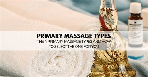 The 4 Primary Massage Types And How To Select The One For You