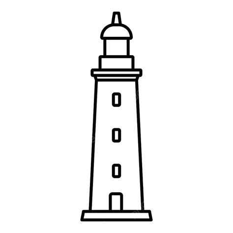 Tower Lighthouse Icon Outline Vector Lighthouse Illustration