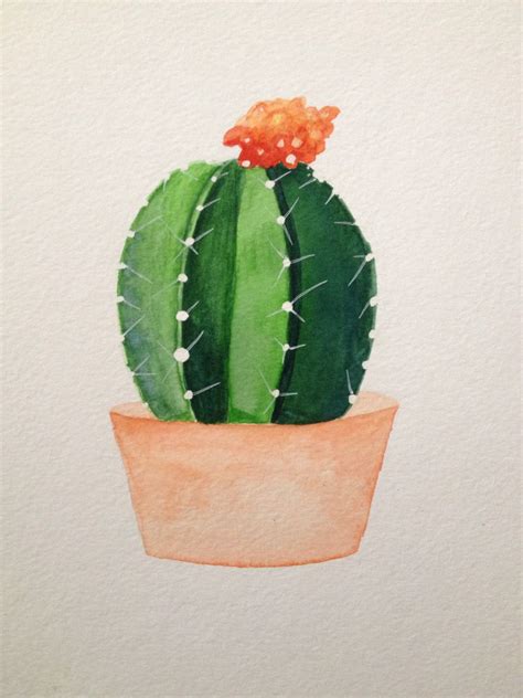 Cacti Succulent Watercolor Painting Pintura De Cactus Acuarela