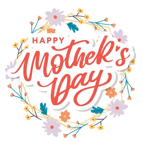 Happy Mothers Day Lettering Mom Summer Banner Png And Vector With