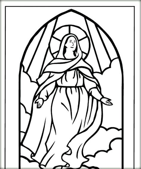 blessed virgin mary pencil coloring pages