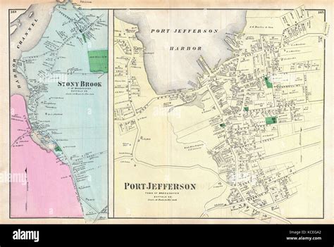 1873 Beers Map Of Stony Brook And Port Jefferson Long Island New