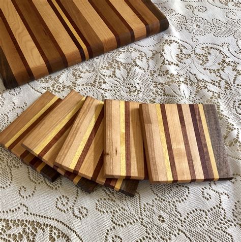Reclaimed Wood Cutting Board And Matching Coasters