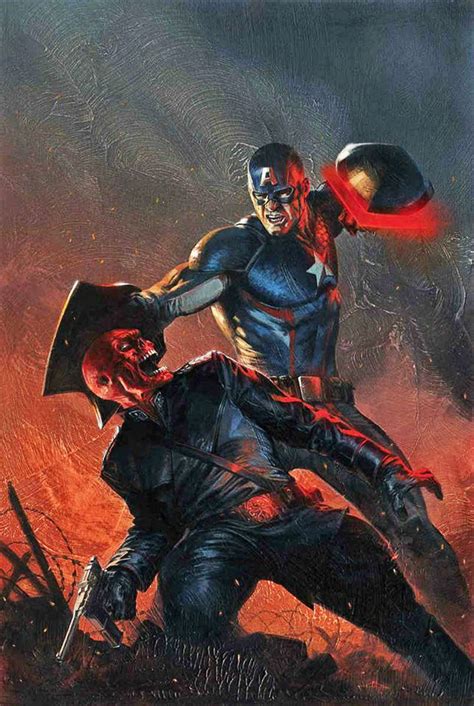 Captain America Steve Rogers Vs Red Skull By Gabriele Dellotto