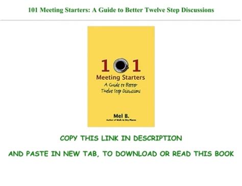 Pdf 101 Meeting Starters A Guide To Better Twelve Step Discussions