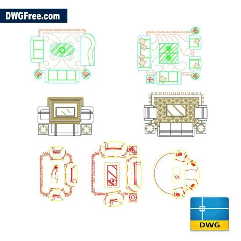 Living Rooms Dwg Download Autocad Blocks Model Autocad