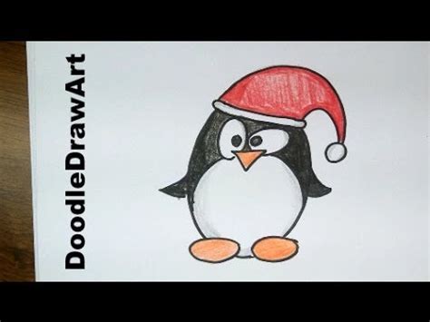 Free pdf downloads are available for each and every project. Drawing: How To Draw a Cute Cartoon Christmas Penguin Tux ...