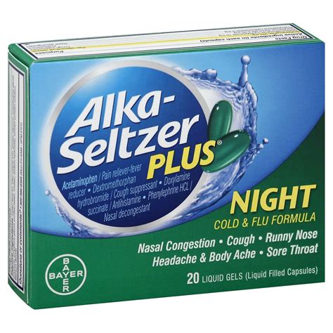 Alka Seltzer Plus Night Cold And Flu Formula Liquid Gels Shop Cough