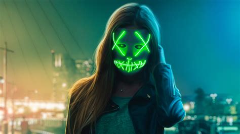 Neon Eye Mask Girl Hd Artist 4k Wallpapers Images Backgrounds