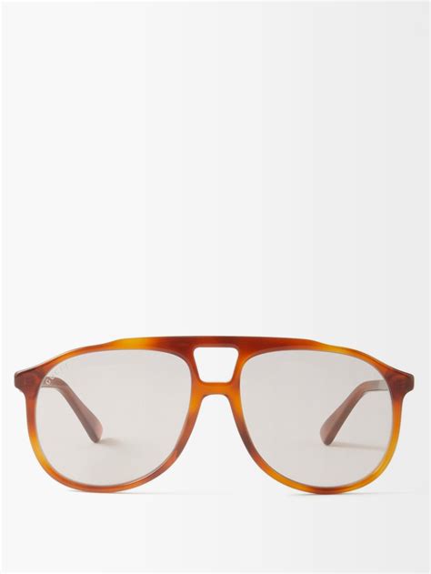 brown navigator frame acetate sunglasses gucci matchesfashion uk