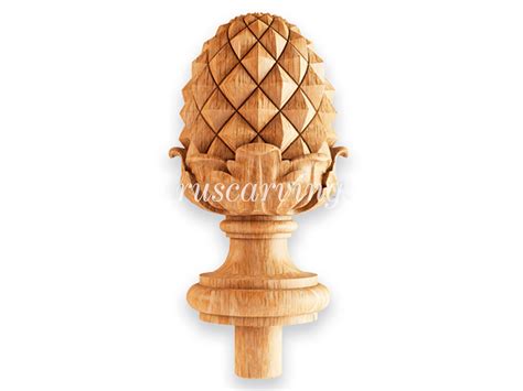 Carved Wood Pineapple Newel Post Cap Decorative Post Finial Etsy