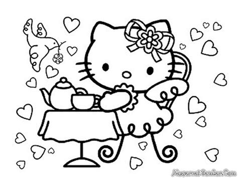 Sekalipun tubuhnya adalah hello kitty, namun postur dan bentuknya seolah bukan hello kitty. Gambar Mewarnai Hello Kitty | Mewarnai Gambar