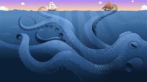 Hd Wallpaper Art Artwork Ocean Octopus Sea Sealife Underwater