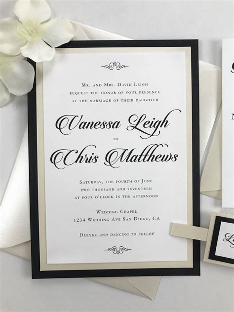 Traditional Wedding Invitation Elegant Wedding Invitation