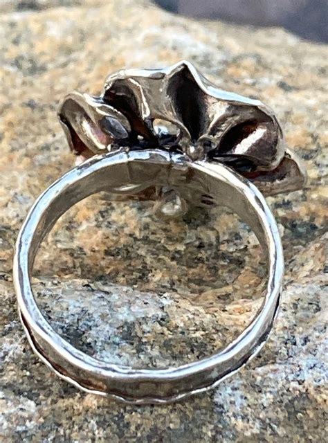 Vintage Sterling Silver Flower Ring Size 5 12 35 Grams Etsy
