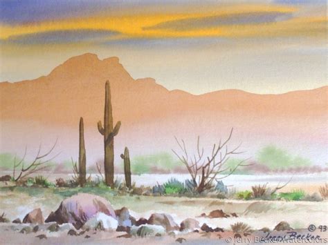 Painting Desert Evening Original Art By Jerry Becker Watercolors