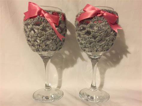 Handmade Crochet Wine Glass Cozies My Own Pattern Wine Glass Handmade Crochet Glass