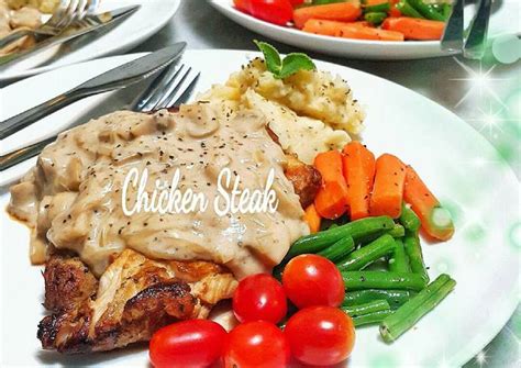 Steak ayam assalamualaikum, salam jumpa dengan channel resep abi kali ini saya akan video cara membuat chicken steak homemade | steak ayam rumahan yg rasanya seperti warung. Resep Steak Ayam Saus Jamur 🍄 oleh VinaY89 - Cookpad