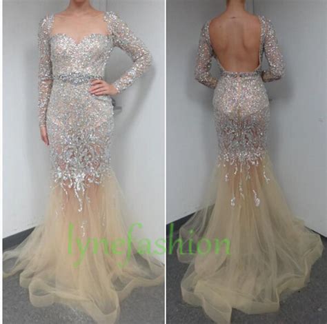 2016 New Arrival Beaded Crystals Prom Dresses Sexy Formal Dresses Party