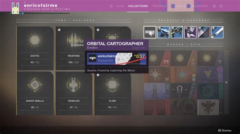 Destiny 2 Shadowkeep Orbital Cartographer Emblem Unlock Hold To Reset