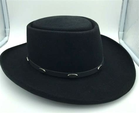 Stetson Cowboy Hat Beaver Fur Felt Black Royal Flush 7 38 New Ebay