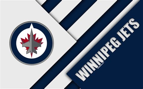 Download Wallpapers Winnipeg Jets Nhl 4k Material Design Logo Blue
