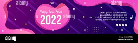 Happy New Year 2022 Banner Template Flat Design Illustration Editable