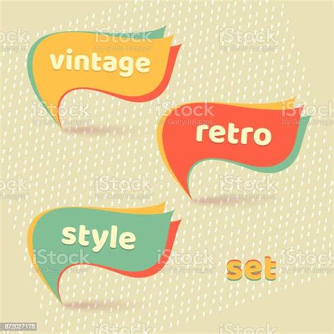 Retro Banners With Text Retro Vintage Style Set Vector Stock
