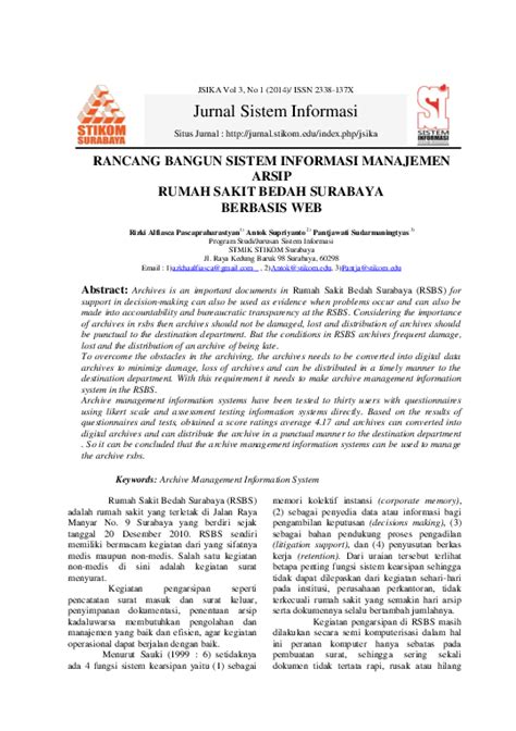 Bayu pramutoko,se,mm pendahuluan diskripsi singkat: Jurnal Sistem Informasi Manajemen Rumah Sakit | Jurnal Doc