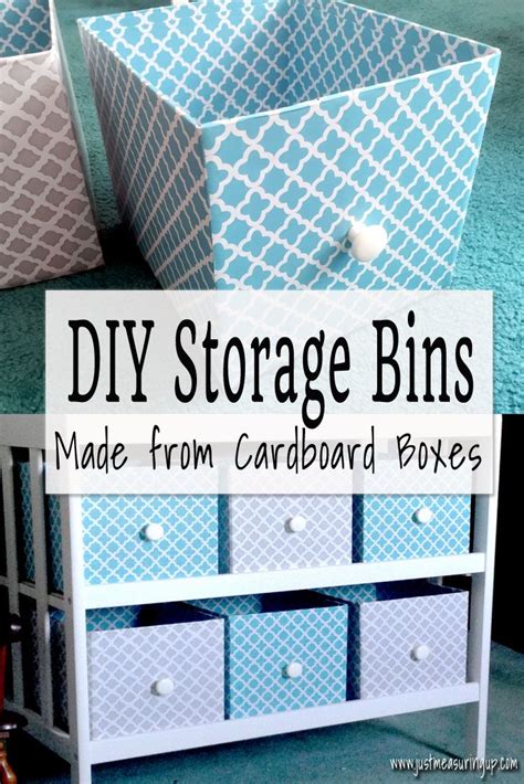 How To Make Customized Storage Bins From Cardboard Boxes Diy Storage