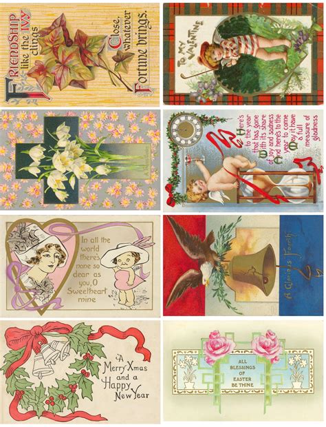 Vintage Postcards Collage Sheet Free Stock Photo - Public Domain Pictures