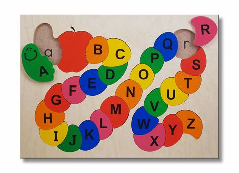 Wooden Alphabet Abc Puzzle Capital And Lower Case Letters
