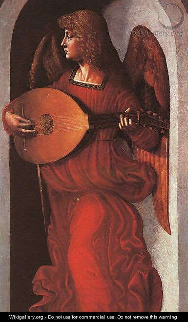 Angel In Red With A Lute 1490 Associate Of Leonardo Da