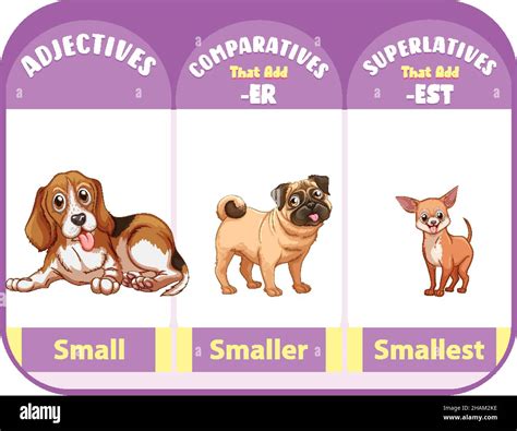 Comparatives And Superlatives For Word Small Illustration Stock Vector