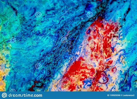 Poured Resin Background Abstract With Various Colors Mixed Ito Create