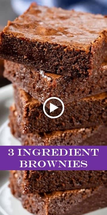3 Ingredient Brownies Yummy Xx8 Worldrecipes