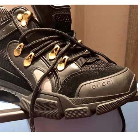Gucci Unisex Flashtrek Sneaker With Removable Crystals In Black Leather