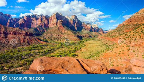 Amazing View Of Watchman Trail Zion National Park Utah Stock Image