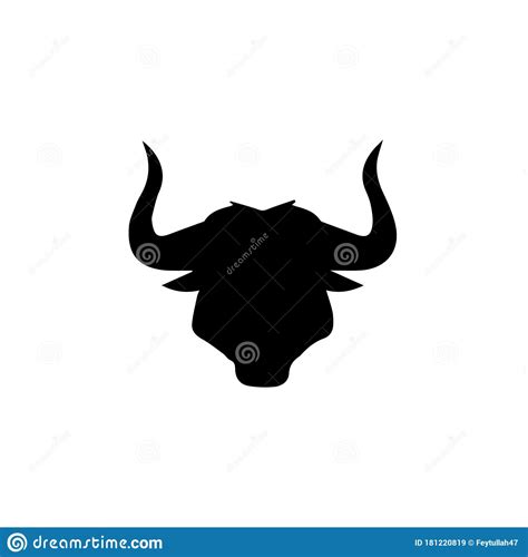 Bull Head Silhouette White Background Stock Illustration Illustration