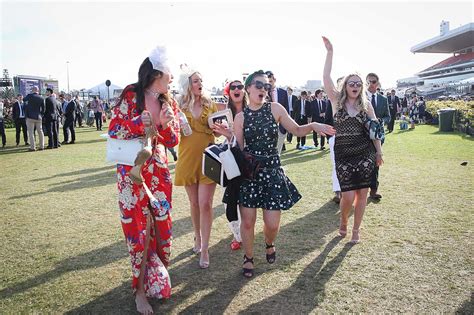 thousands of racegoers celebrate the last of the melbourne cup carnival at stakes day daily