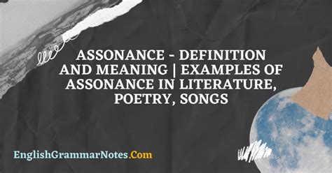 Assonance Definition And Meaning Examples Of Assonance In