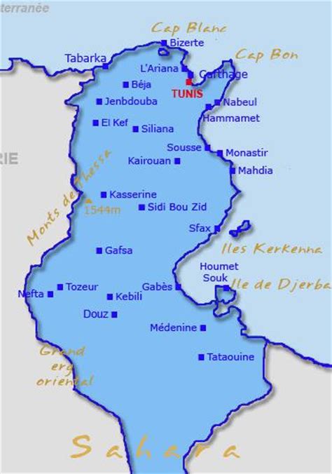 Carte De La Tunisie Carte Géographique Et Plan De La Tunisie Camelcar