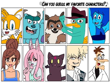 Can You Guess My Favorite Characters By Sunny7cyclone On Deviantart