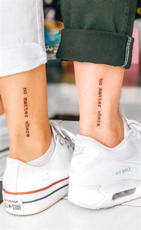 Two People With Matching Tattoos On Their Legs One Has The Word Love