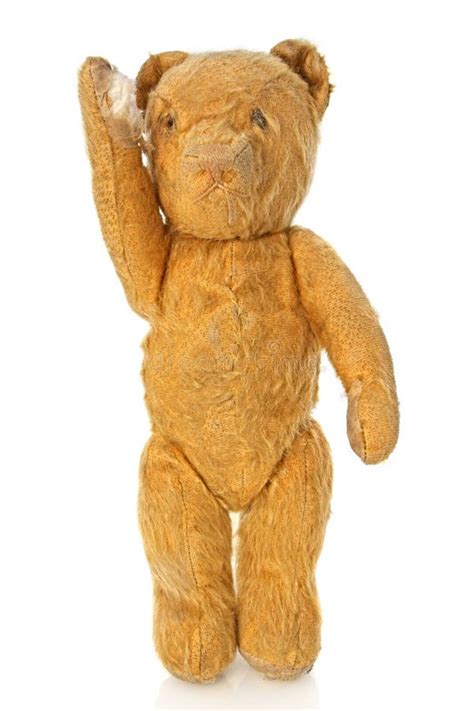 Vintage Teddy Bear Standing Stock Image Image Of Worn Isolated 3927297